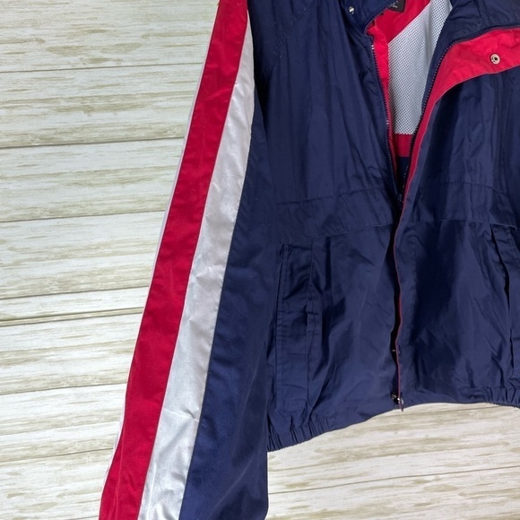 Totes Americana Red White Blue 90’s Windbreaker Rain Slicker - Picture 2 of 5